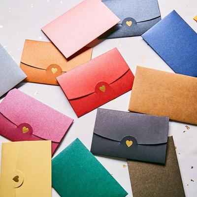 20 шт./лот 10,5 см*7 см маленькая поздравительная открытка конверт с именем горячее тиснение любовь перламутровая бумага мини-конверты