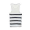 Spring and Summer New Arrival Stripes I-Shaped Vest round Neck Stretch Tight Sleeveless Knitting Tops 3471008