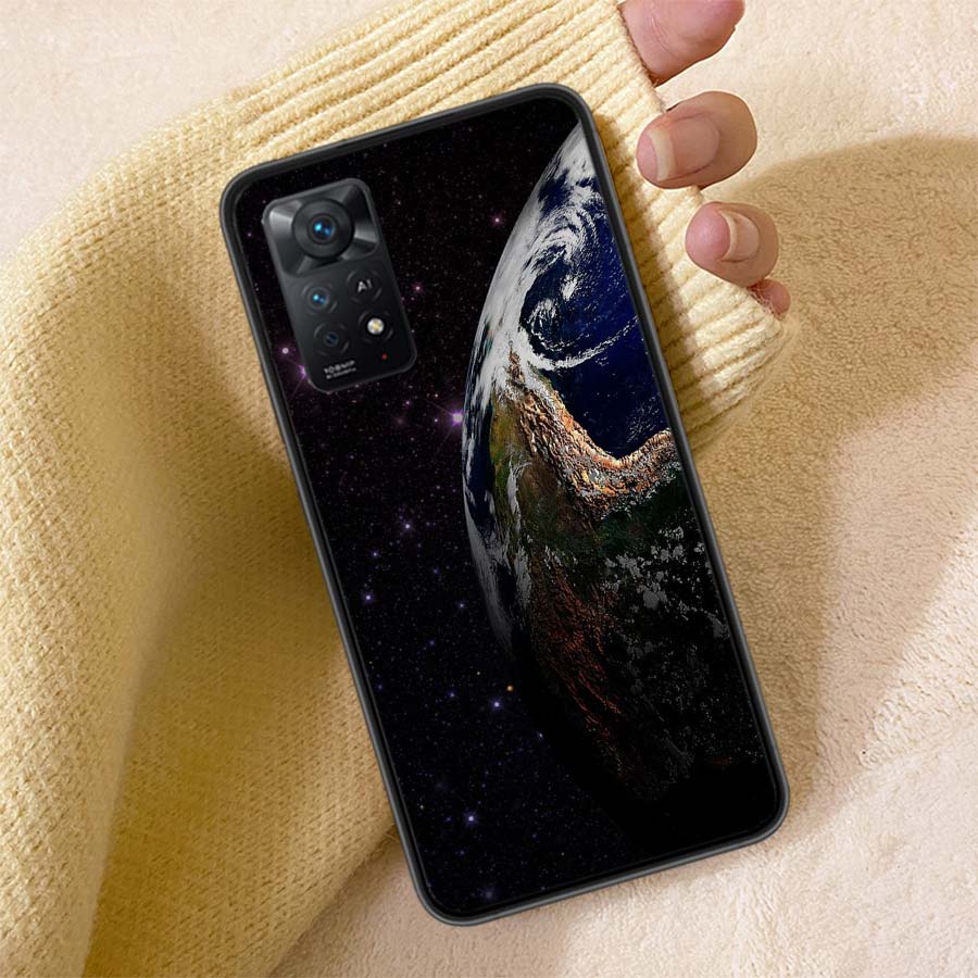 Earth, Stars, Space Phone Case For Redmi Note 13 14 15 Pro Plus 12 13C 12C 15C 9 10 10C 9T 9C 9A TPU Soft Cover Clear Cell Cases