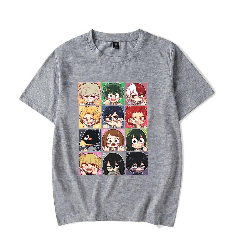 Новая футболка с принтом аниме-мультфильма Deku Todoroki Shoto Bakugou Katsuki для женщин, унисекс, с коротким рукавом, летняя мода, свободные повседневные топы, футболка