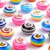 10/20/30/50pcs Resin Rainbow Stripe European Bead Large Hole Colored Resin Craft Bead Spacer Bead DIY Bracelet Snake Chain Jewelry Making