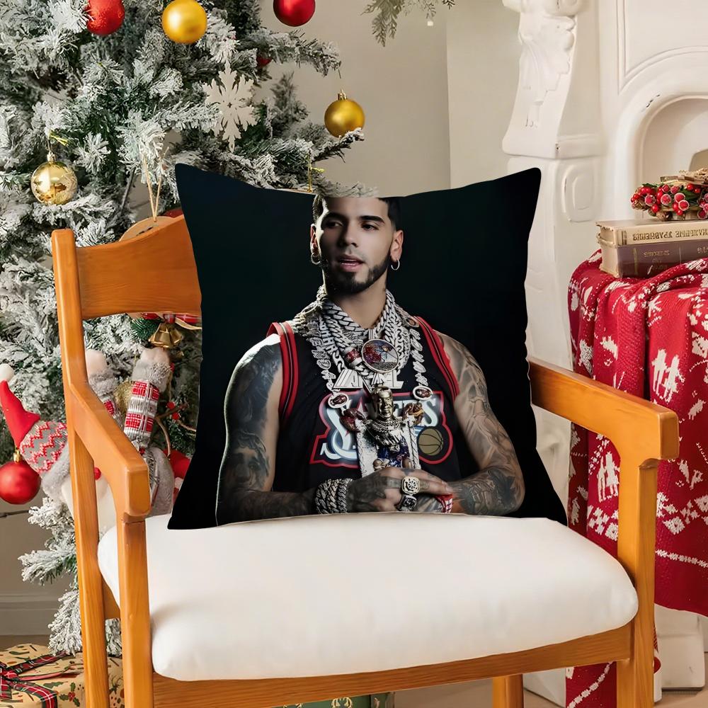 Rapper AAnuel AA Real Hasta La Muerte Pillow Case Silky Short Plush With Invisible Zipper Dustproof Sofa Cushion Cover
