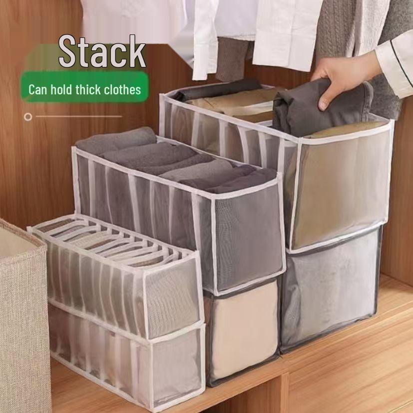 Clothing & Accessories Grid Organizer: Drawer-Type Storage for Jeans, Socks, and Underwear