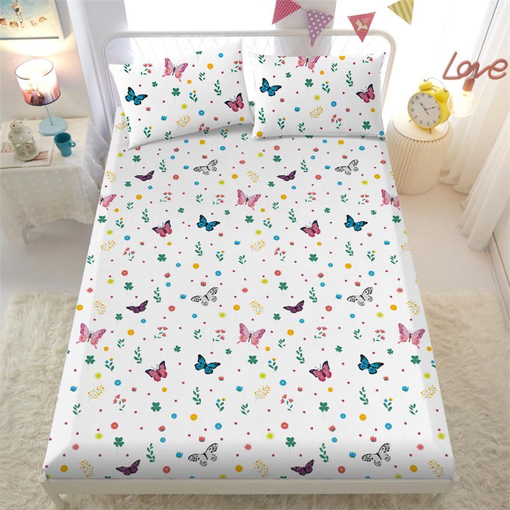 Красивый матрас с узором бабочек, трехпредметный комплект постельного белья с цифровой печатью, для взрослых и детей