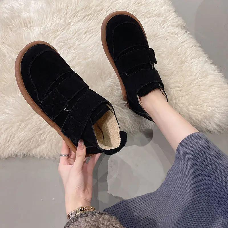 Ladies Snow Boots Elegant With Low Heels Female Shoes Ankle Work Booties Black Protective New Rock Comfortable Offer Fashion