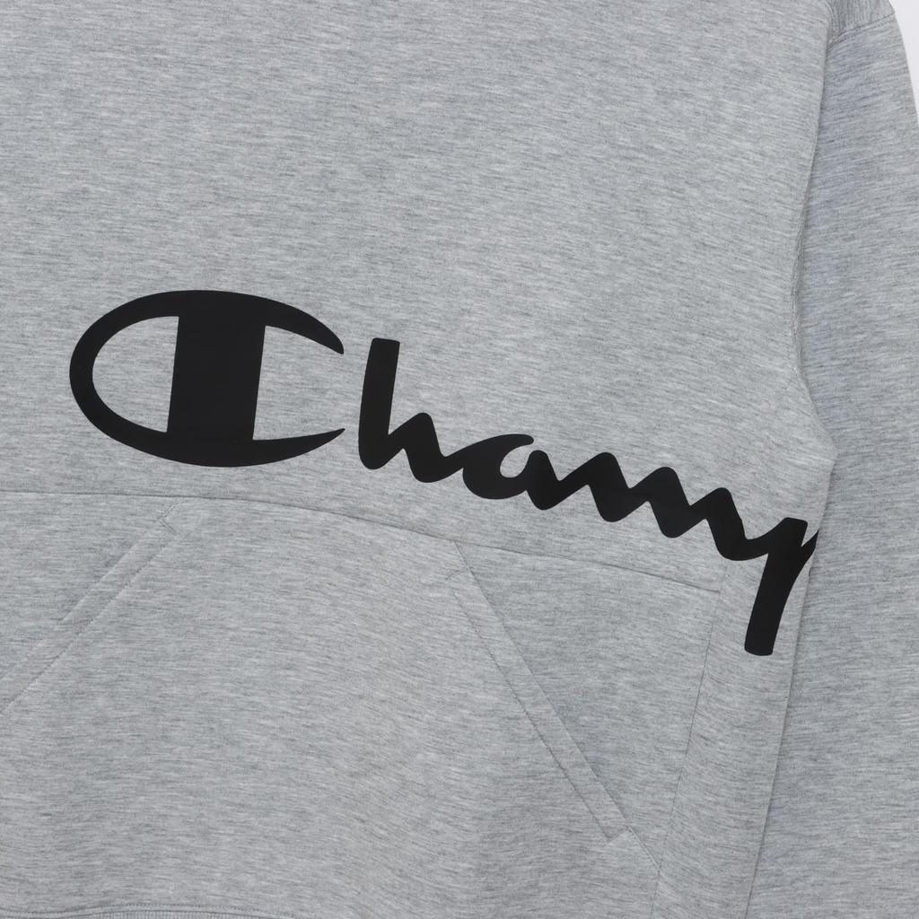 Толстовка с капюшоном и длинным рукавом, эластичная, с графическим принтом логотипа, 3LS, цвет Оксфорд, серый [Champion] WRAP-AIR Techweave(р) C3-AS101 Мужской