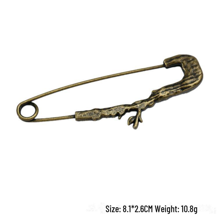 «Брошь-булавка в виде птицы из ретро-сплава с бамбуковой ветвью для женских кардиганов»