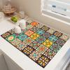 Diatomaceous Earth Absorbent Kitchen Countertop Drying Mat - Heat Resistant, Wash-Free, Anti-Scald Coaster Placemat