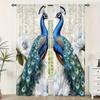 2 шт. Ретро Павлиний цветок Пейзажный узор Оконная занавеска Оформление окна Для спальни Гостиной Кухни Кабинета Дома