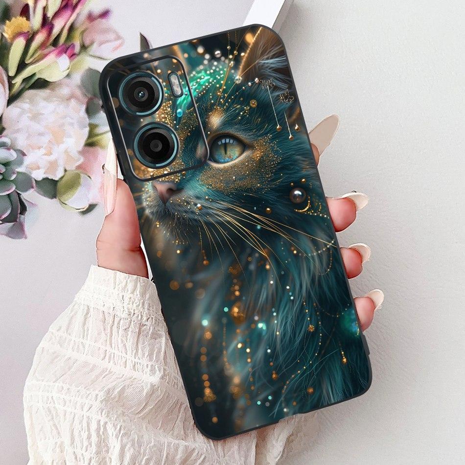 For Motorola Moto G05 G15 E15 2024 Floral Butterfly Phone Case For MOTO G05 G15 E15 4G Black Silicone Soft Lightweight Case