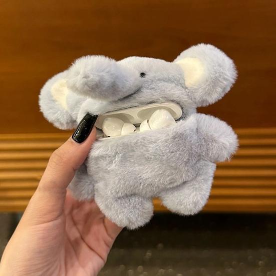 Мягкий синий чехол для наушников с изображением слона для Airpods, 3D-чехол для наушников с изображением животных из мультфильма для женщин и девочек