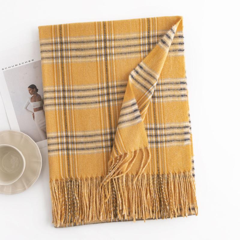 New European and American Street Ladies Commuting All Match Scarf Shawl Dual Purpose Tassel Extended Imitation Cashmere Scarf