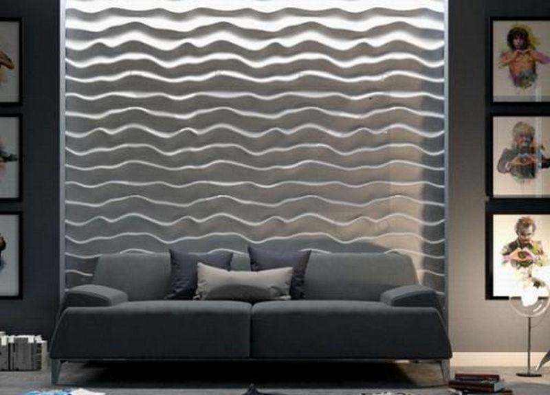 3D Wall Panel Mold for Gypsum, Plaster or Concrete Tile for Decorative Wall Panels 'Efir'