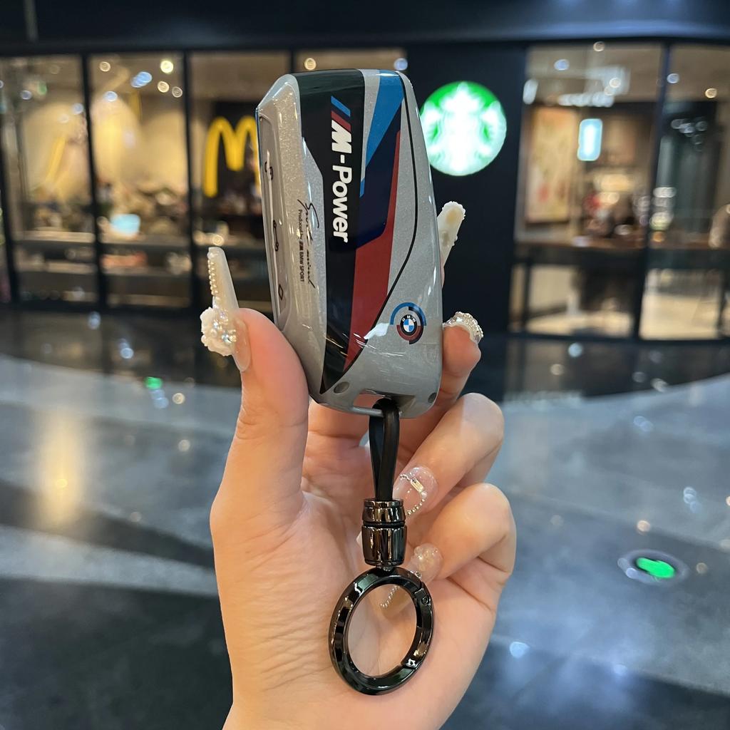 Car Key Fob Case Cover Chain Ring Holder For BMW 218i 220i 740i 760i 5-Series G60 X1 X2 X5 X6 X7 iX1 iX2 iX i5 i7 G05 DL8
