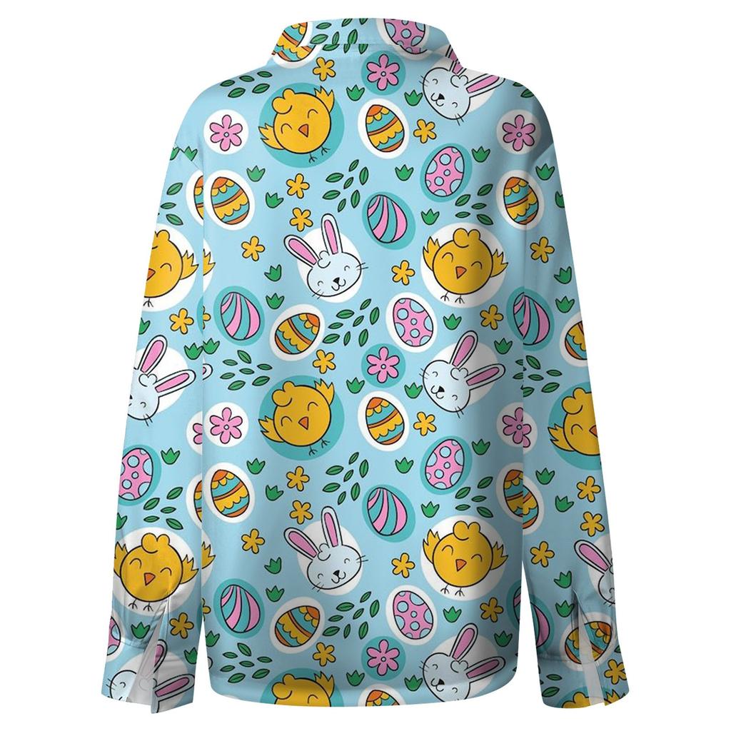 Women's Shirt Blouse Print Button Long Sleeve Casual Basic Shirt Collar Regular Top