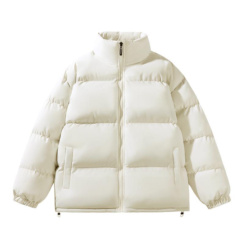 Autumn and Winter New Cotton-padded Jacket Men's Solid Color Stand-up Collar Simple and Loose Warm Cotton-padded Jacket Men's Couple 