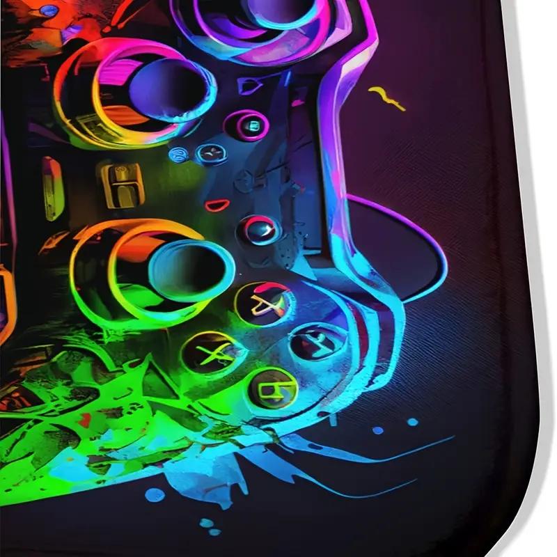 Дизайн геймерского контроллера Коврик против скольжения - Яркий киберпанк стиль Ковер для помещения для игровой комнаты, спальни, гостиной - Идеальный подарок для геймеров