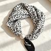Popular Magnetic Buckle Pearl Necklace Silk Scarf Classic Striped Design Small Scarf Women's Protection Collar Anti-sun Thin Scarf