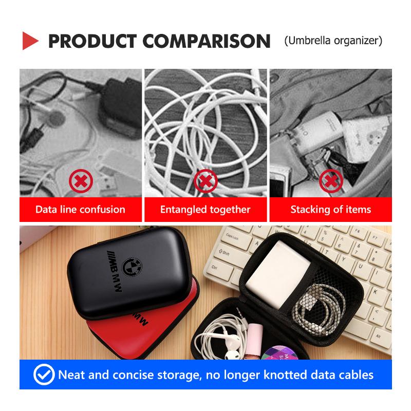 Car Portable EVA Storage Earphone Cable Case Bluetooth Bag For BMW M3 M5 E36 E39 E46 E60 E61 E64 E70 E71 E80 E85 E87 E90 E83 IK5