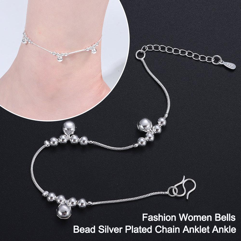 Simple Jewelry Women Bells Bead Silver Plated Chain Foot Anklet Ankle Bracelet