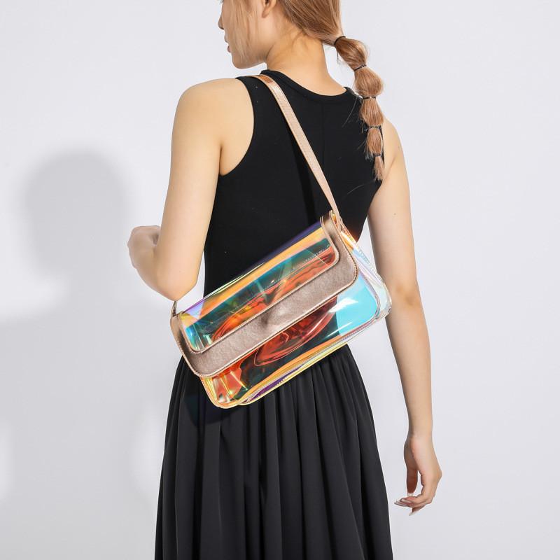 Fashionable Trendy Pvc Handbag For Women 2023 Summer Chic Shoulder Bag