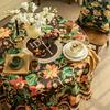 Роскошная элегантная скатерть с кисточками для гостиной, чехол для стола, скатерть для вечеринки, американская темно-коричневая скатерть с принтом, украшение стола