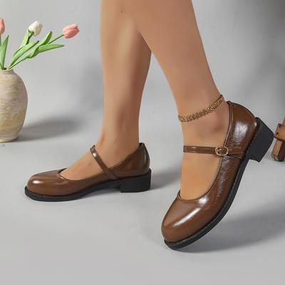 Модная женская обувь 2025 Бренд Неглубокие женские туфли на высоком каблуке Модные туфли с ремешком и пряжкой Офис и карьера Большой размер Бестселлер Босоножки на каблуке
