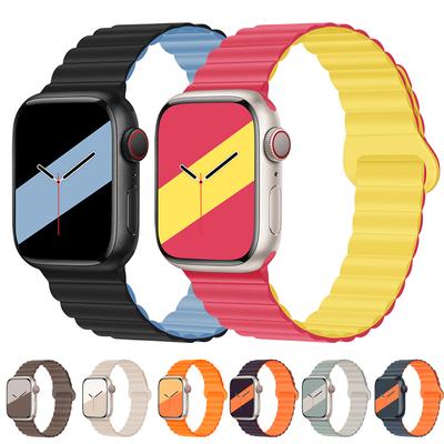 Ремешок с магнитной петлей для Apple Watch, ремешок 45 мм, 41 мм, 44 мм, 40 мм, 42 мм, 38 мм, силиконовый браслет-браслет для iWatch UItra 8 7 6 5 4 SE