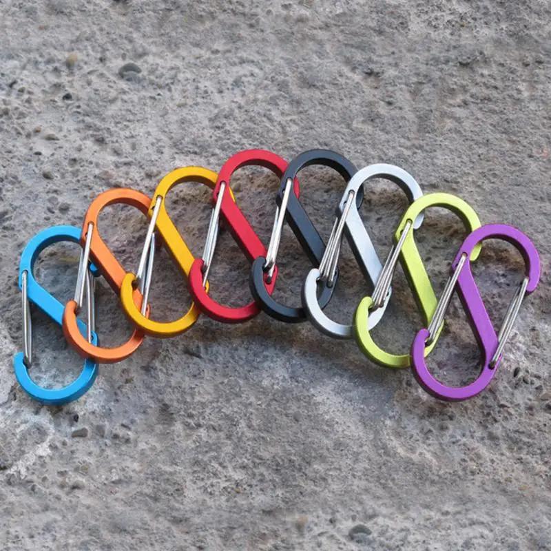 1pc S Type Carabiner With Lock Backpack Buckle Aluminum Alloy Outdoor Camping Small-sized S-shaped Climbing Buckle S-shaped