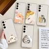 Мультяшный чехол для телефона с кошкой для Samsung Galaxy S21 S22 S23 S24 S25ULTRA FE Ultra Plus5G A52S Прозрачная крышка