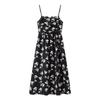 2025 Spring Collection: Vintage Floral Spaghetti Strap A-line Maxi Dress with Waist-cinching Slim Silhouette