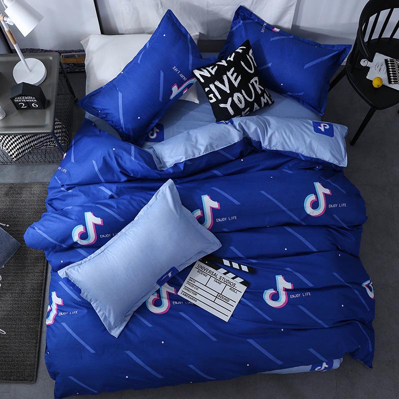 WTEMPO Наборы пододеяльников в стиле ретро, ​​синее одеяло, пододеяльник, простыня, домашний текстиль для спальни