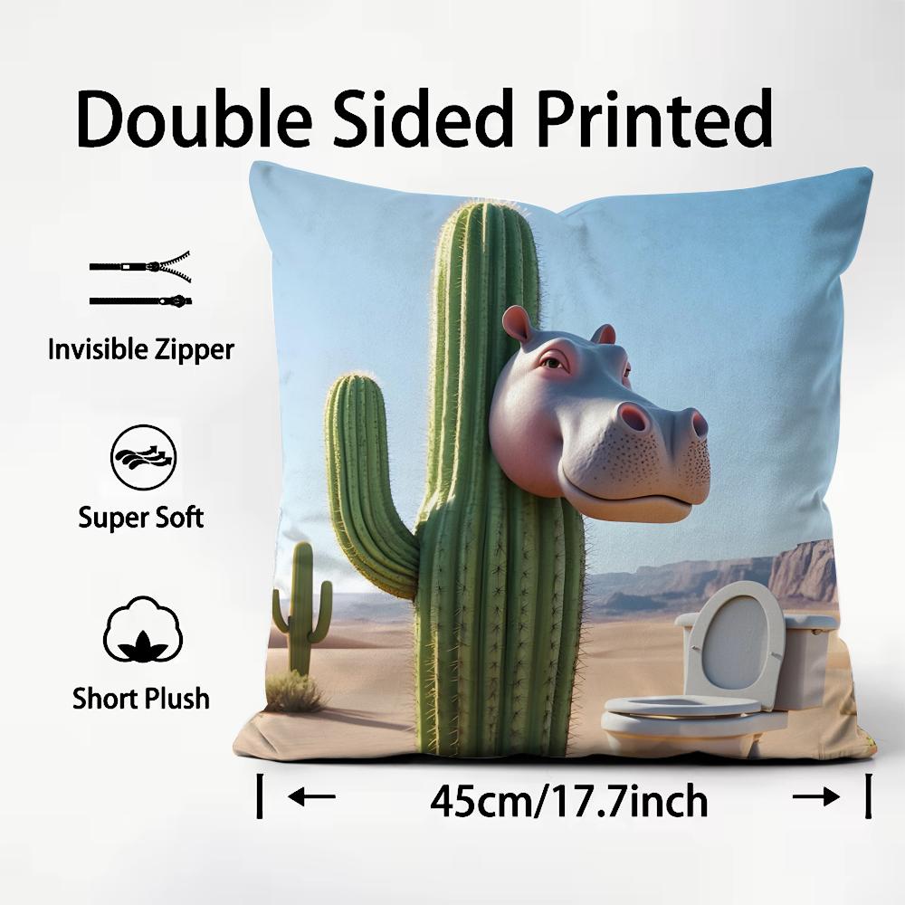 Tung Sahur Tralalero Tralala Cushion Cover Plush Fabric Soft DoubleSided Printed Sofa Warm Winter Home Child Gift Pillow Case