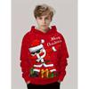 Christmas Theme Print Long Sleeve Hooded Sweatshirt - Soft, Regular Fit, Cozy Pullover Top for Boys, Perfect for Fall and Winter Seasons