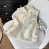 2025 Early Spring Satin Vest Women's Sleeveless Top Vest Jacquard Button Vest