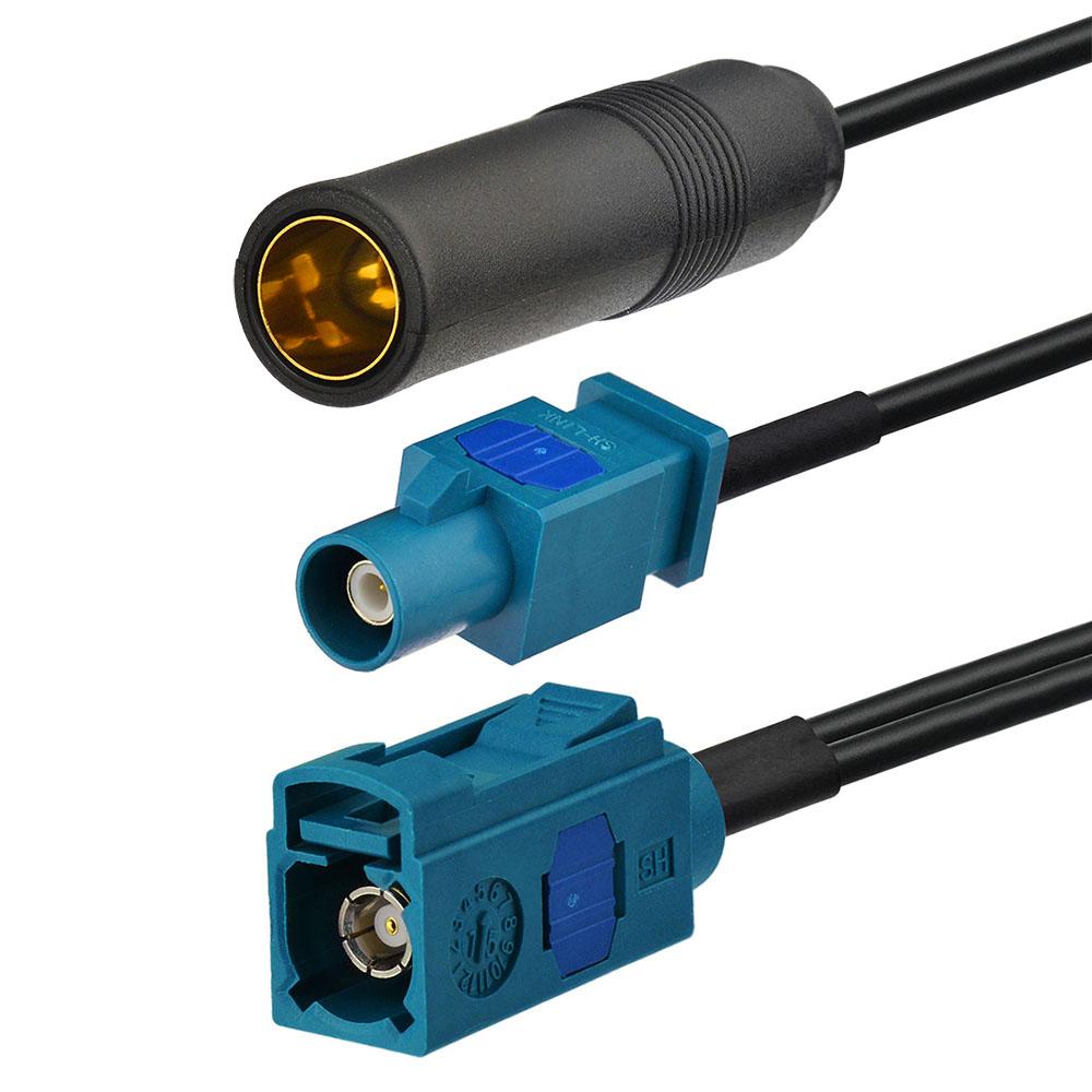 Hot Fakra Cable Car FM AM Radio Satellite Radio Antenna Adapter Wire Splitter Cable Fakra DIN 6" Auto Radio Antenna Cable