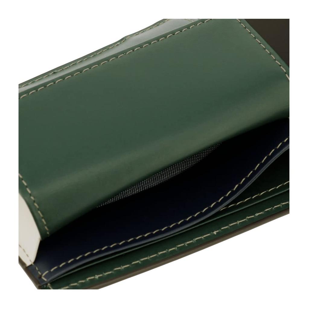 Takeo Kikuchi Men's Margo II Bifold Wallet, Genuine Leather, 780613, Cowhide Leather, 05, Green