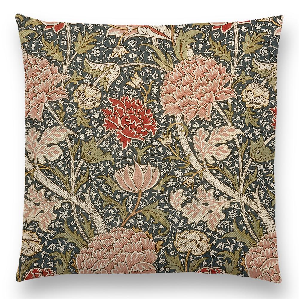 Чехол для подушки William Morris Thief Red, льняная роскошная подушка для домашнего декора, наволочка для дивана, гостиной, 40 см/45 см/50 см/60 см