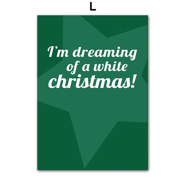 Веселая рождественская собака лось рождественская елка подарок настенная живопись холст праздничный постер и принт картина для гостиной домашний декор