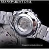 Forsining Men's Fashion Casual Blue Openwork Waterproof Mechanical Watch