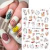 New Nail Art Adhesive Sticker 3D Flame Character Flower Abstract Art Male and Female Nail Decal