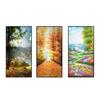 Abstract Forest Flower Canvas Painting Wall Art Deer Golden Road Posters and Prints for Porch Decoration Living Room Home Decor