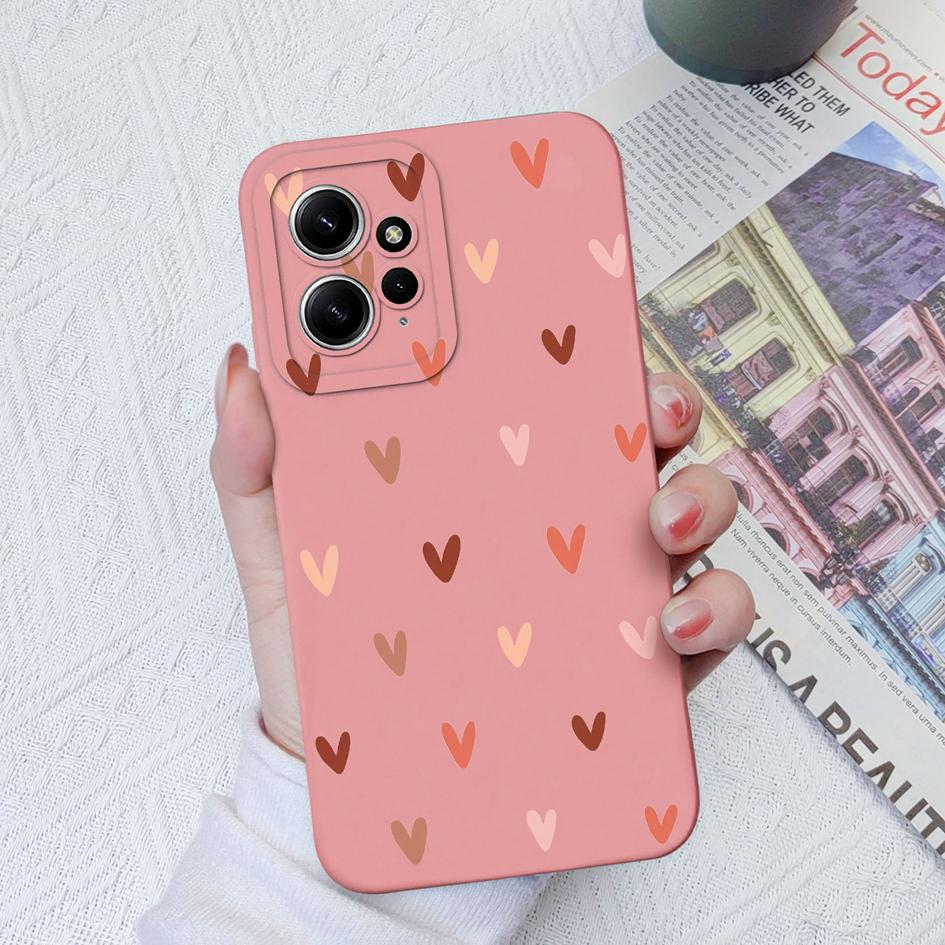 Для Xiaomi Redmi Note 8 9 10 11 12 Pro Plus Note 10S 11S 12S 4G чехлы для телефонов Мягкий квадратный защитный силиконовый чехол с сердечком для Redmi Fundas, бампер