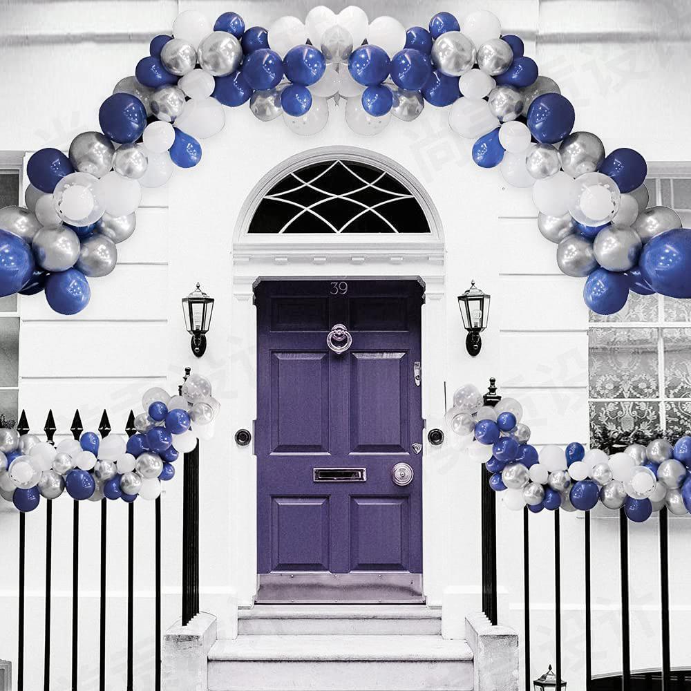 146Pcs Navy Blue White Balloon Garland Kit Royal Blue Silver Confetti Latex Ballon Arch Wedding Baby Shower Birthday Party Decor
