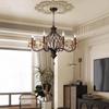 UOSU American Retro Walnut 8-Head Crystal Chandelier