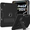 Для iPad Про 13 (2025)/13 (2024) Чехол-планшет в стиле робота, силикон + ПК, с подставкой