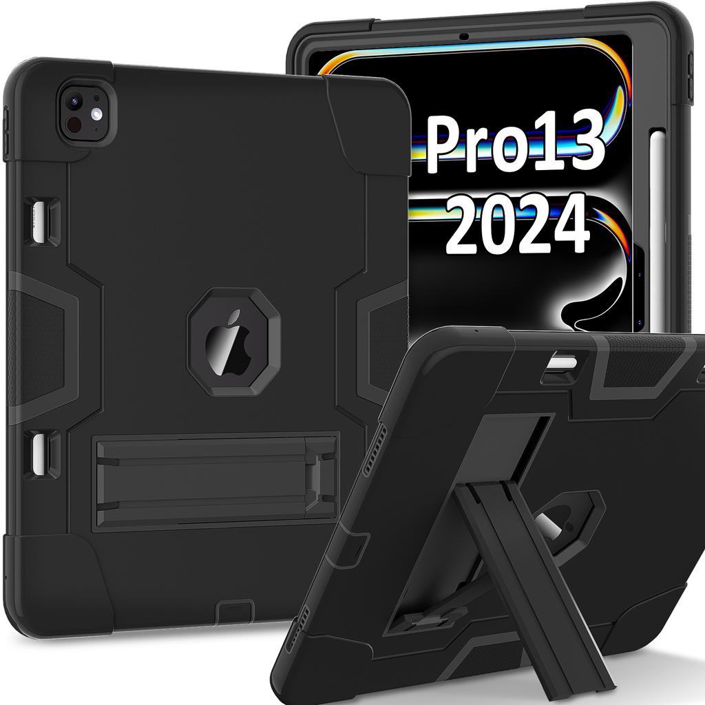 Для iPad Про 13 (2025)/13 (2024) Чехол-планшет в стиле робота, силикон + ПК, с подставкой