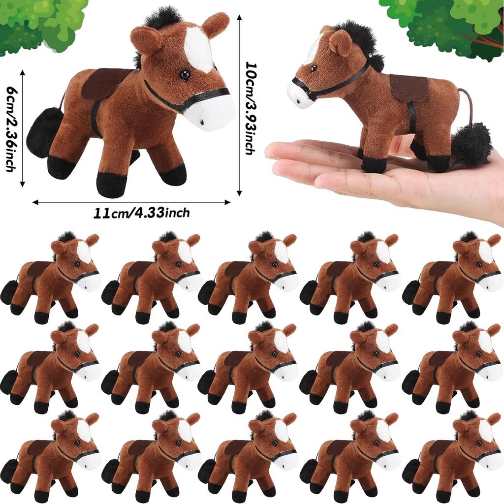 12-120Pcs 4Inch Horse Stuffed Animal Horse Toys Horse Plush Adopt A Horse Party Favor Standing Stuffed Horse Mini Plush Birthday