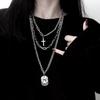 3 шт. унисекс инкрустированный панк крест прямоугольник бирка кулон ключица цепочка ожерелье