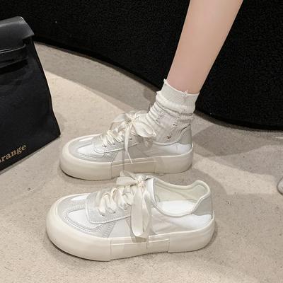 Удобная женская обувь с неглубоким голенищем на толстой подошве 2024 года, универсальная, дышащая и приподнятая, повседневная спортивная обувь с мягкой подошвой